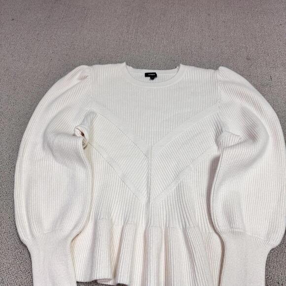 Express White Ribbed Sweater - Picture 6 of 11